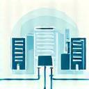 Icon depicting old and new systems connecting